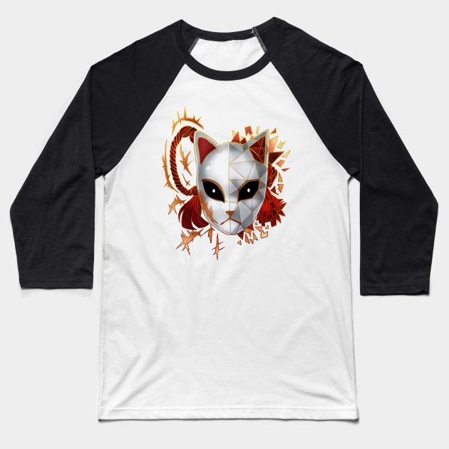 Demon boy mask Sharp Baseball T-Shirt by GhostFox_Designs